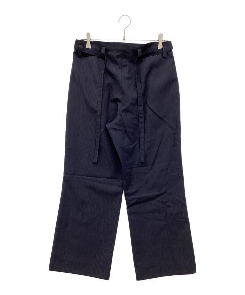 yohji yamamoto+noir（ヨウジヤマモトプリュスノアール）yohji yamamoto+noir (ヨウジヤマモトプリュスノアール) ウールモヘヤタックワイドパンツ ネイビー サイズ:2の古着・服飾アイテム