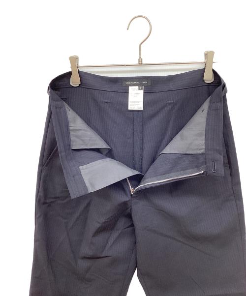 yohji yamamoto+noir（ヨウジヤマモトプリュスノアール）yohji yamamoto+noir (ヨウジヤマモトプリュスノアール) ウールモヘヤタックワイドパンツ ネイビー サイズ:2の古着・服飾アイテム