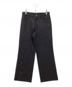 yohji yamamoto+noirヨウジヤマモトプリュスノアール）の古着「ウールストライプパンツ NZ-P01-111」｜ブラック
