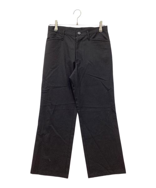 yohji yamamoto+noir（ヨウジヤマモトプリュスノアール）yohji yamamoto+noir (ヨウジヤマモトプリュスノアール) ウールストライプパンツ NZ-P01-111 ブラック サイズ:2の古着・服飾アイテム