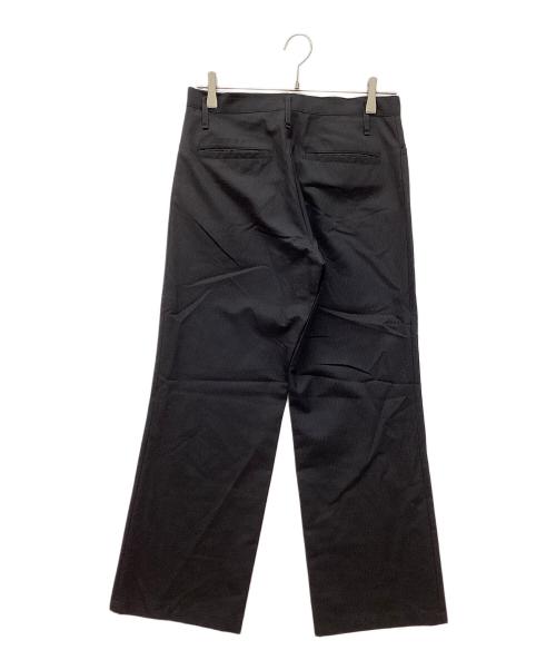 yohji yamamoto+noir（ヨウジヤマモトプリュスノアール）yohji yamamoto+noir (ヨウジヤマモトプリュスノアール) ウールストライプパンツ NZ-P01-111 ブラック サイズ:2の古着・服飾アイテム