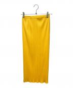 PLEATS PLEASEプリーツプリーズ）の古着「プリーツスカート」｜イエロー