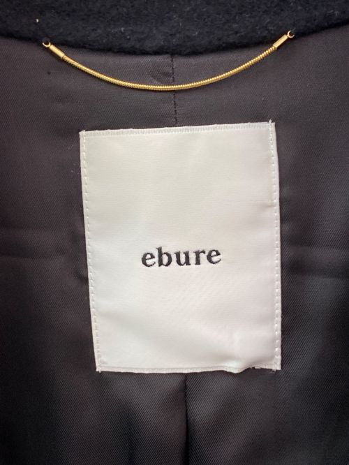 ebure（エブール）ebure (エブール) スーパー120sダブルビーバーコート ブラック サイズ:38の古着・服飾アイテム