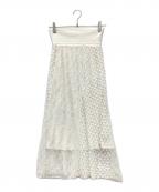 furfurファーファー）の古着「立体透かし編みスカート」｜アイボリー