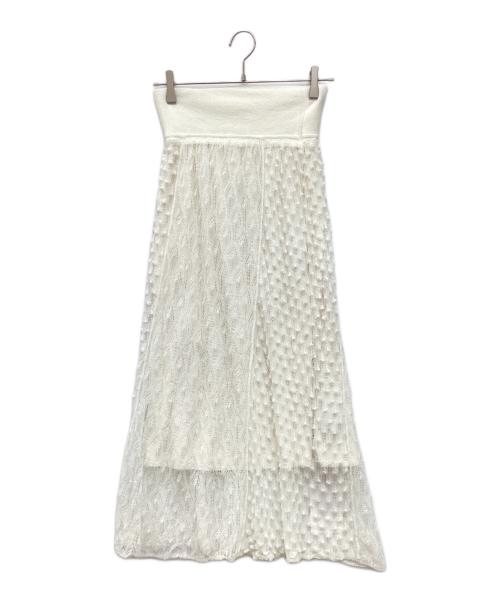 furfur（ファーファー）furfur (ファーファー) 立体透かし編みスカート アイボリー サイズ:FREE 未使用品の古着・服飾アイテム