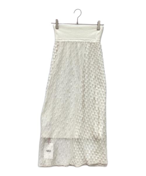 furfur（ファーファー）furfur (ファーファー) 立体透かし編みスカート アイボリー サイズ:FREE 未使用品の古着・服飾アイテム