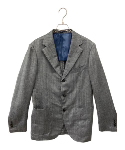 BARBA（バルバ）BARBA (バルバ) シルクカシミヤ3Bジャケット グレー サイズ:48の古着・服飾アイテム