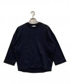 SLOANEスローン）の古着「スーピマハイゲージ裏毛 8分袖クルーネック」｜ネイビー