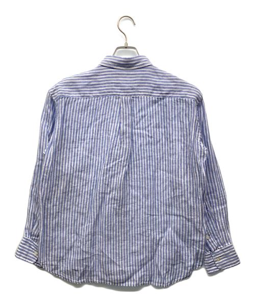 FRAMeWORK（フレームワーク）FRAMeWORK (フレームワーク) フレンチリネンレギュラーカラーシャツ ブルー×ホワイト サイズ:‐の古着・服飾アイテム