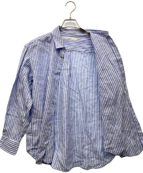 FRAMeWORK（フレームワーク）FRAMeWORK (フレームワーク) フレンチリネンレギュラーカラーシャツ ブルー×ホワイト サイズ:‐の古着・服飾アイテム