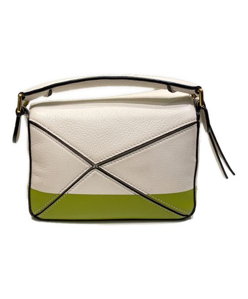 LOEWE（ロエベ）LOEWE (ロエベ) STUDIO GHIBLI (スタジオジブリ) パズルバッグ　ミニ ホワイト×グリーン サイズ:ミニの古着・服飾アイテム
