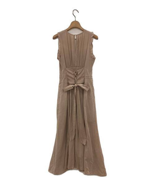 HER LIP TO（ハーリップトゥ）Her lip to (ハーリップトゥ) Back Lace-Up Cotton Long Dress ピンクベージュ サイズ:Mの古着・服飾アイテム