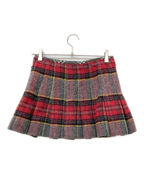 Vivienne Westwood RED LABEL（ヴィヴィアンウエストウッドレッドレーベル）Vivienne Westwood RED LABEL (ヴィヴィアンウエストウッドレッドレーベル) ベルテッドウールラップチェックスカート レッド サイズ:1の古着・服飾アイテム