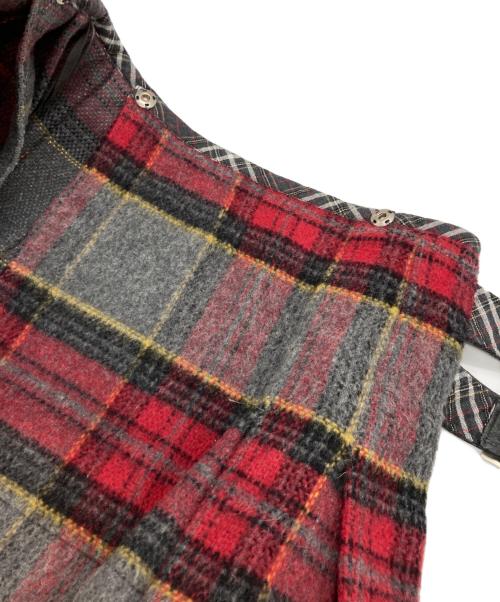 Vivienne Westwood RED LABEL（ヴィヴィアンウエストウッドレッドレーベル）Vivienne Westwood RED LABEL (ヴィヴィアンウエストウッドレッドレーベル) ベルテッドウールラップチェックスカート レッド サイズ:1の古着・服飾アイテム