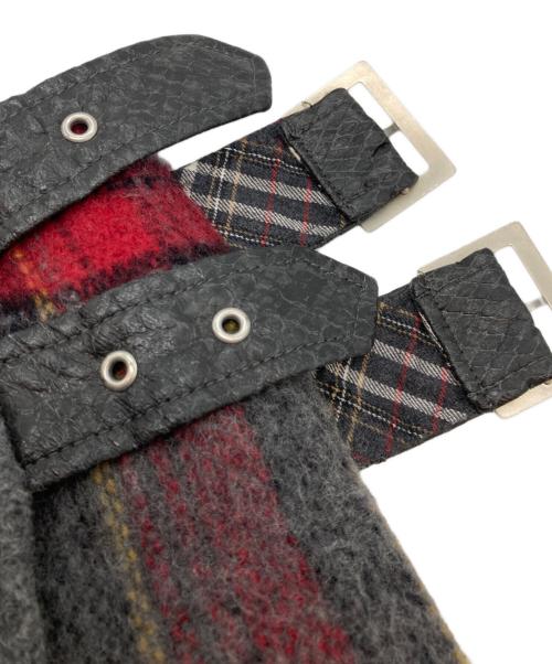 Vivienne Westwood RED LABEL（ヴィヴィアンウエストウッドレッドレーベル）Vivienne Westwood RED LABEL (ヴィヴィアンウエストウッドレッドレーベル) ベルテッドウールラップチェックスカート レッド サイズ:1の古着・服飾アイテム