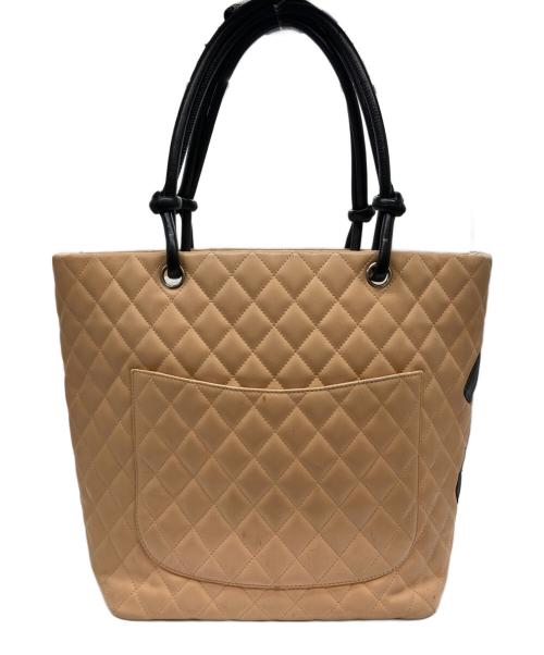 CHANEL（シャネル）CHANEL (シャネル) カンボン/トートバッグ ベージュ×ブラック サイズ:-の古着・服飾アイテム