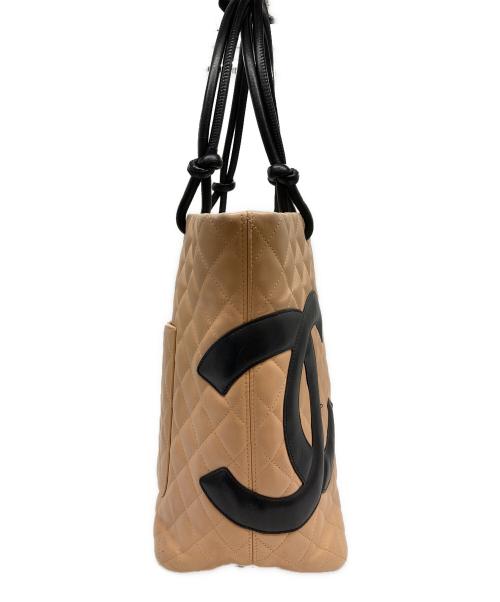 CHANEL（シャネル）CHANEL (シャネル) カンボン/トートバッグ ベージュ×ブラック サイズ:-の古着・服飾アイテム