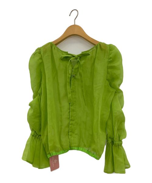 iDea Luce（イデア ルーチェ）iDea Luce (イデア ルーチェ) ASAKOブラウス グリーン サイズ:Fの古着・服飾アイテム