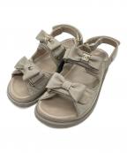 CHANELシャネル）の古着「ココマークリボンサンダル」｜グレー