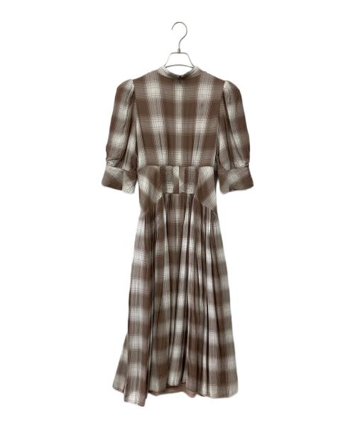 HER LIP TO（ハーリップトゥ）Her lip to (ハーリップトゥ) Chelsea Checked Tie Dress ブラウン サイズ:M　の古着・服飾アイテム