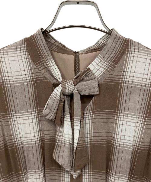 HER LIP TO（ハーリップトゥ）Her lip to (ハーリップトゥ) Chelsea Checked Tie Dress ブラウン サイズ:M　の古着・服飾アイテム
