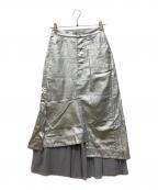 AULA AILAアウラアイラ）の古着「REVERSIBLE TULLE COMBINATION SKIRT」｜シルバー