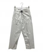 me ISSEY MIYAKEミーイッセイ ミヤケ）の古着「ベルト付ワイドパンツ」｜ホワイト