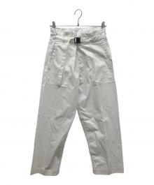me ISSEY MIYAKE（ミーイッセイ ミヤケ）の古着「ベルト付ワイドパンツ」｜ホワイト