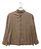 ISSEY MIYAKEイッセイミヤケ）の古着「スタンドカラーシャツ」｜ブラウン
