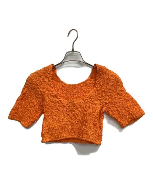 GANNI（ガニー）Ganni (ガニー) ギャザークロップドブラウス オレンジ サイズ:Freeの古着・服飾アイテム