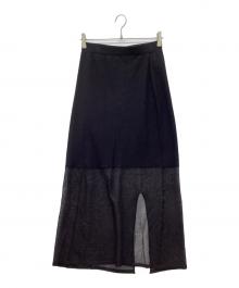 SALON adam et rope'（サロンアダムエロペ）の古着「シアーナローニットスカート」｜ブラック