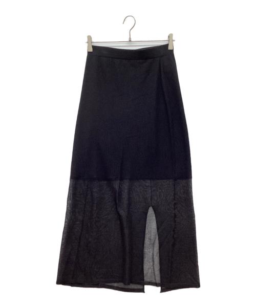 SALON adam et rope'（サロンアダムエロペ）SALON adam et rope' (サロンアダムエロペ) シアーナローニットスカート ブラック サイズ:FREEの古着・服飾アイテム