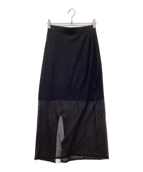 SALON adam et rope'（サロンアダムエロペ）SALON adam et rope' (サロンアダムエロペ) シアーナローニットスカート ブラック サイズ:FREEの古着・服飾アイテム