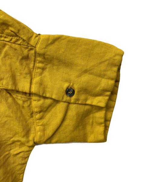 Honnete（オネット）Honnete (オネット) オーバーダイ アイリッシュリネン 半袖 ギャザー ブラウス イエロー サイズ:Fの古着・服飾アイテム