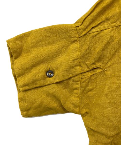 Honnete（オネット）Honnete (オネット) オーバーダイ アイリッシュリネン 半袖 ギャザー ブラウス イエロー サイズ:Fの古着・服飾アイテム