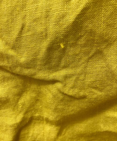 Honnete（オネット）Honnete (オネット) オーバーダイ アイリッシュリネン 半袖 ノーカラー ワンピース イエロー サイズ:FREEの古着・服飾アイテム