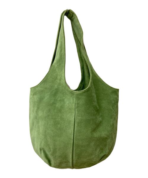 TOKYO LEATHER FACTORY（トウキョウ レザー ファクトリー）TOKYO LEATHER FACTORY (トウキョウ レザー ファクトリー) 洗える革のドロップトートバッグ グリーンの古着・服飾アイテム