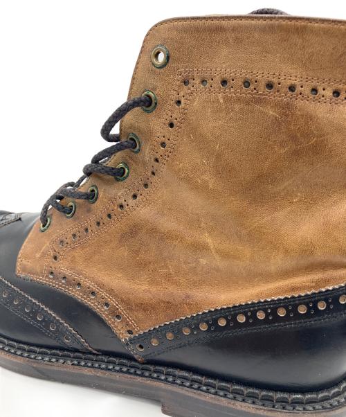 foot the coacher（フットザコーチャー）foot the coacher (フットザコーチャー) ストレートチップレザーブーツ ブラウン×ブラック サイズ:9の古着・服飾アイテム