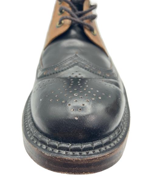 foot the coacher（フットザコーチャー）foot the coacher (フットザコーチャー) ストレートチップレザーブーツ ブラウン×ブラック サイズ:9の古着・服飾アイテム