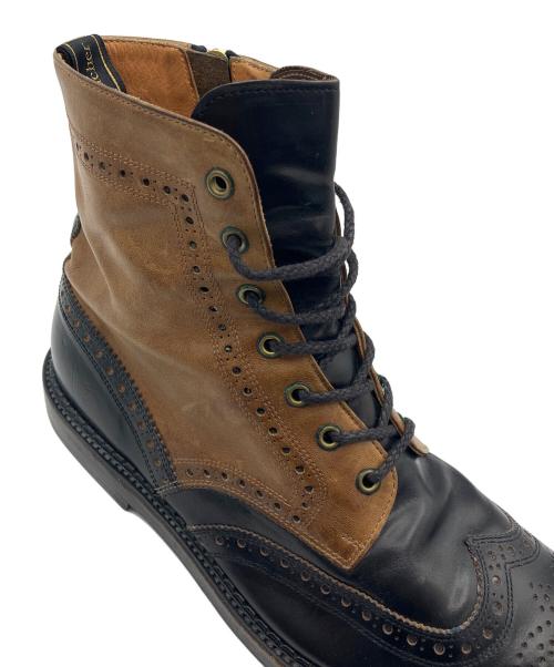 foot the coacher（フットザコーチャー）foot the coacher (フットザコーチャー) ストレートチップレザーブーツ ブラウン×ブラック サイズ:9の古着・服飾アイテム