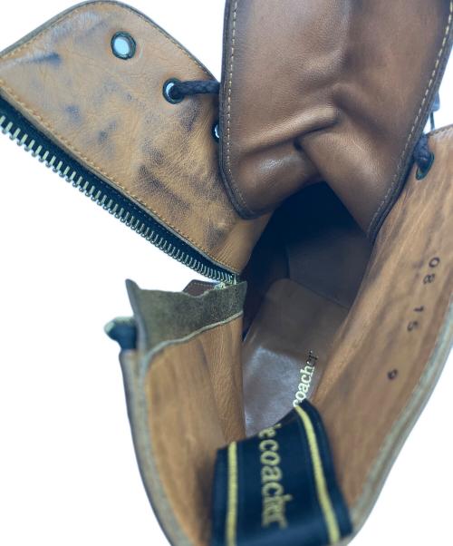 foot the coacher（フットザコーチャー）foot the coacher (フットザコーチャー) ストレートチップレザーブーツ ブラウン×ブラック サイズ:9の古着・服飾アイテム