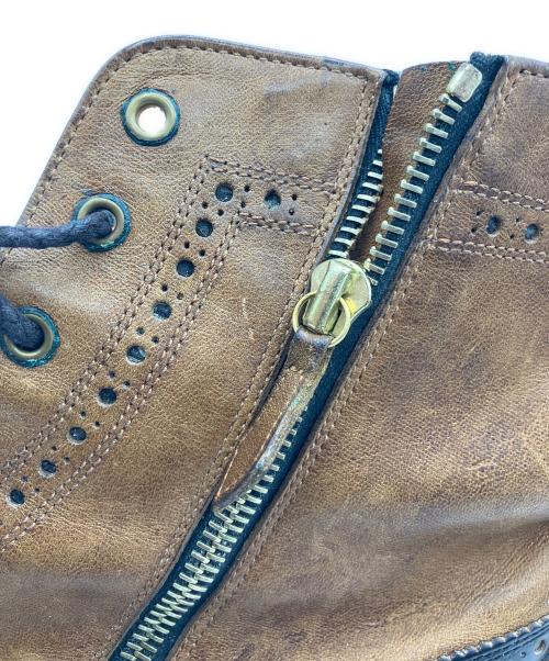 foot the coacher（フットザコーチャー）foot the coacher (フットザコーチャー) ストレートチップレザーブーツ ブラウン×ブラック サイズ:9の古着・服飾アイテム