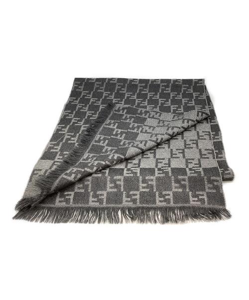 FENDI（フェンディ）FENDI (フェンディ) ズッカ柄 ウールマフラー グレーの古着・服飾アイテム