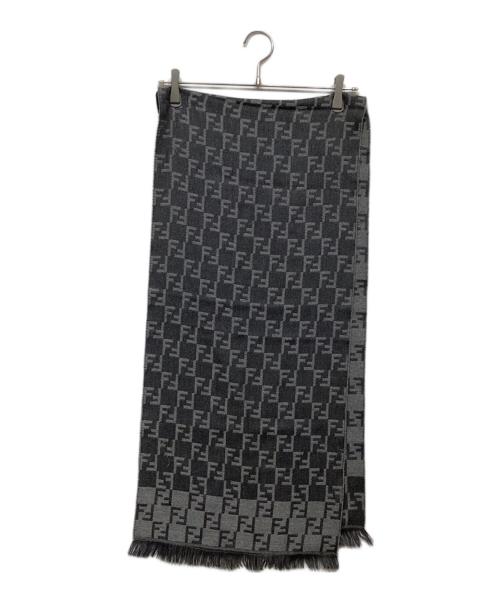 FENDI（フェンディ）FENDI (フェンディ) ズッカ柄 ウールマフラー グレーの古着・服飾アイテム