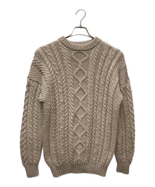 GUERNSEY WOOLLENS（ガンジーウーレンズ）GUERNSEY WOOLLENS (ガンジーウーレンズ) ケーブルニット ベージュ サイズ:38の古着・服飾アイテム