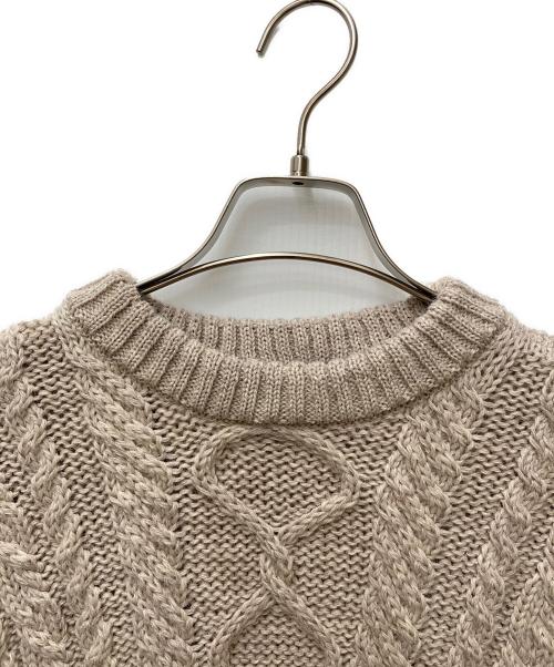 GUERNSEY WOOLLENS（ガンジーウーレンズ）GUERNSEY WOOLLENS (ガンジーウーレンズ) ケーブルニット ベージュ サイズ:38の古着・服飾アイテム