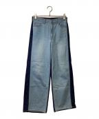 K.T KIYOKO TAKASEケーティー キヨコタカセ）の古着「中空ストレッチデニム ワイドデニムパンツ」｜ライトブルー