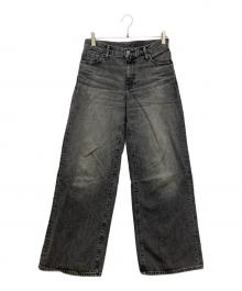 AUTHEN（オーセン）の古着「サーキュラーデニム ローライズワイドレッグ」｜グレー