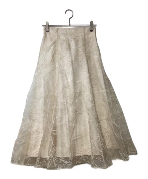 Mystrada（マイストラーダ）Mystrada (マイストラーダ) リコリスフロッキースカート アイボリー サイズ:36の古着・服飾アイテム
