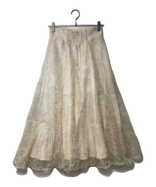 Mystrada（マイストラーダ）Mystrada (マイストラーダ) リコリスフロッキースカート アイボリー サイズ:36の古着・服飾アイテム